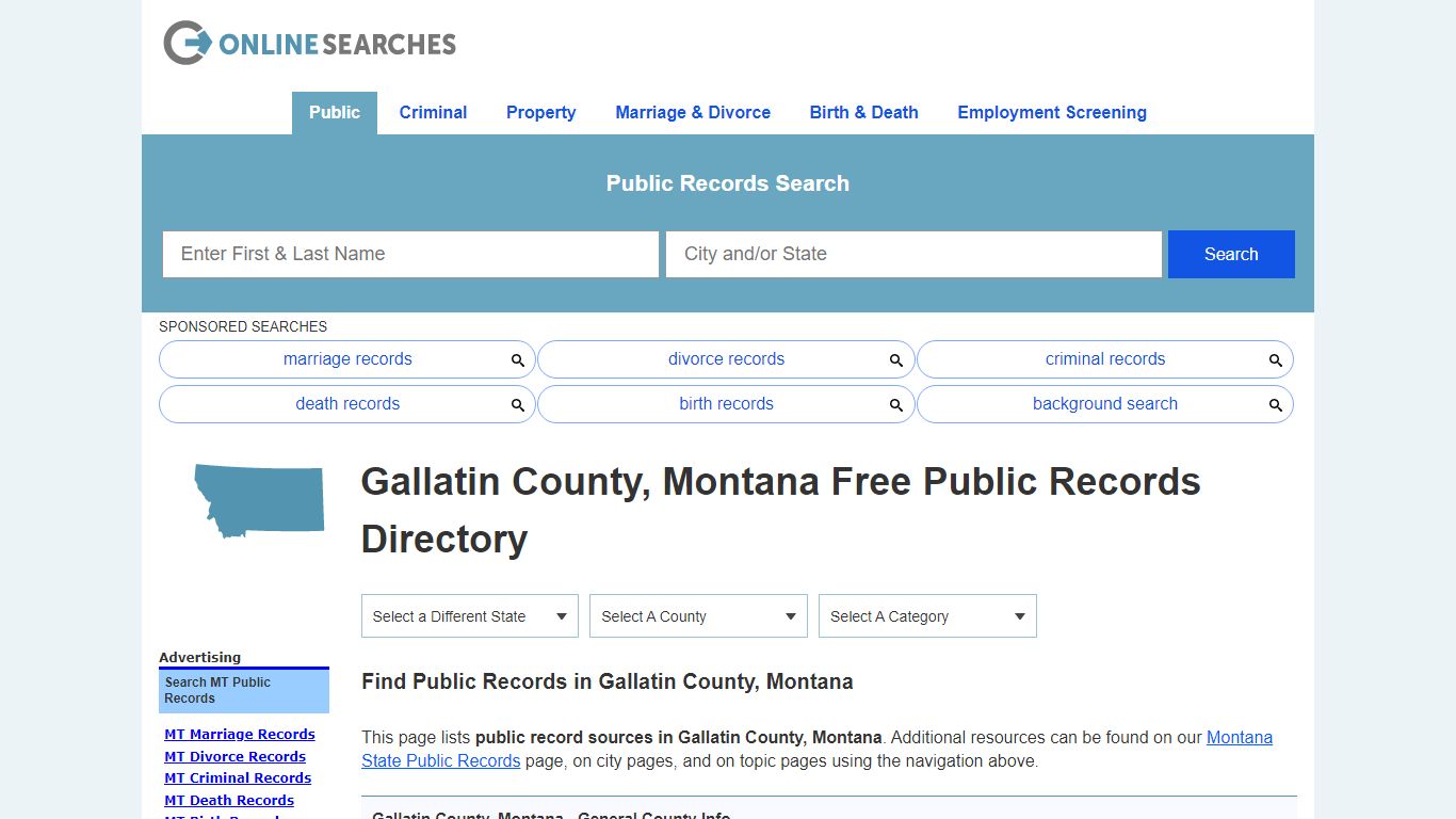 Gallatin County, Montana Public Records Directory