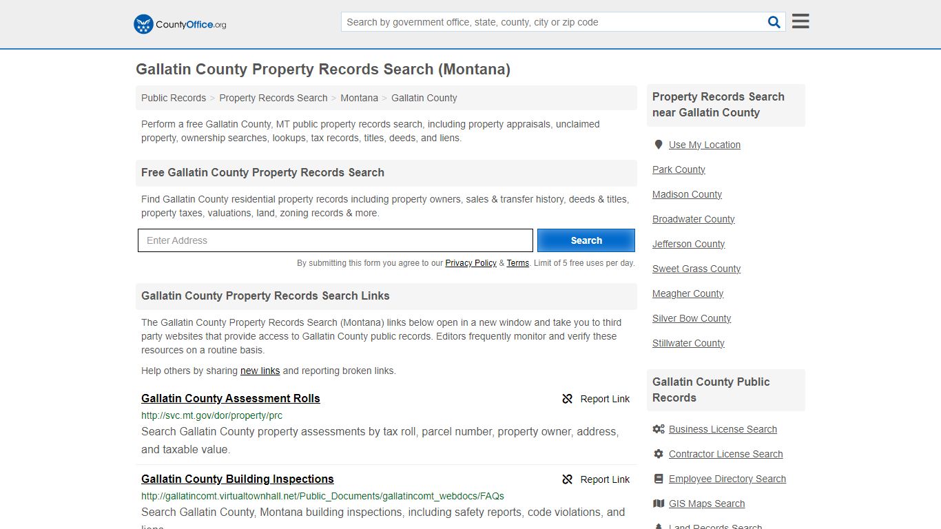 Gallatin County Property Records Search (Montana) - County Office