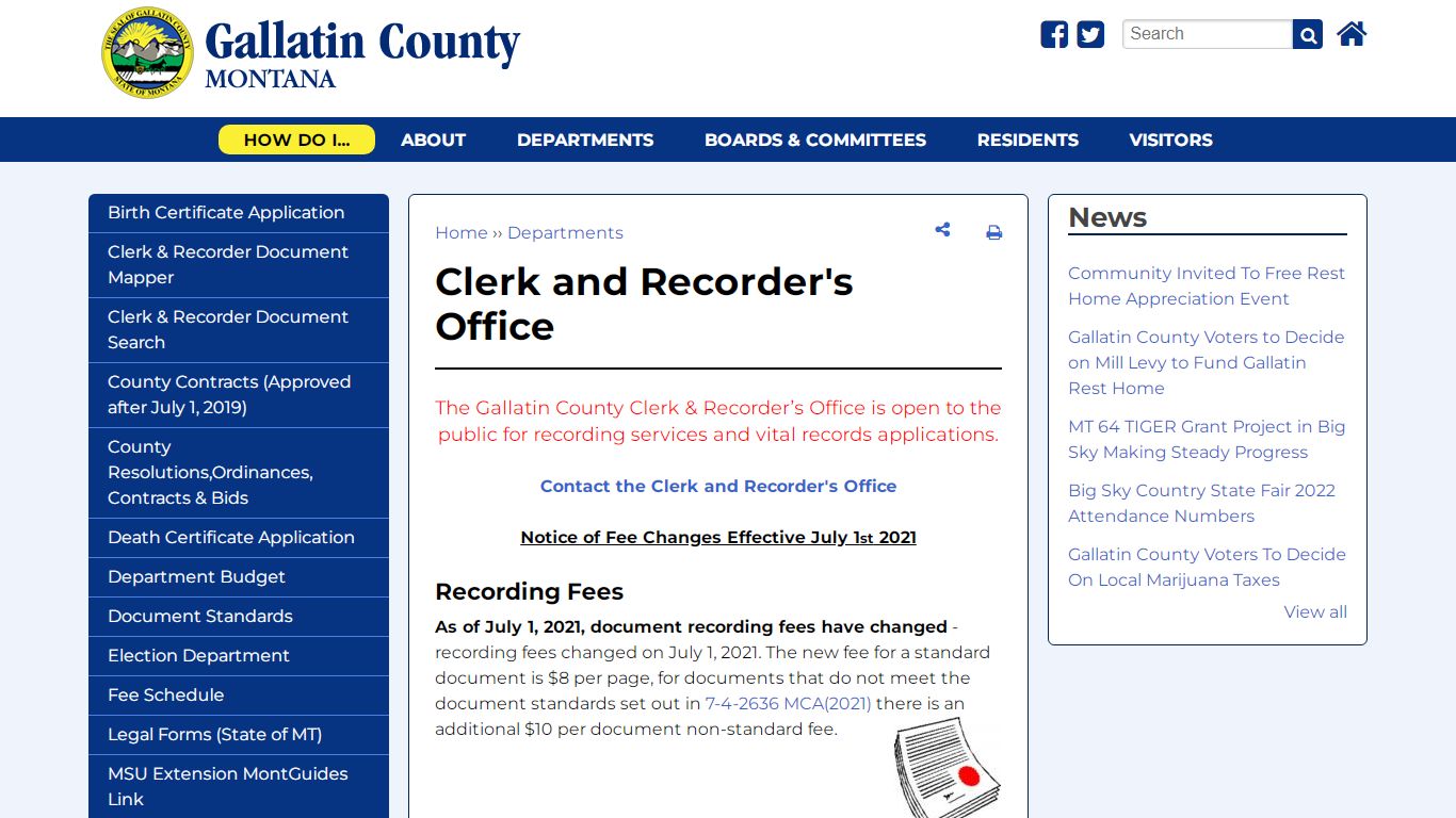 Clerk and Recorder's Office | Gallatin County, MT