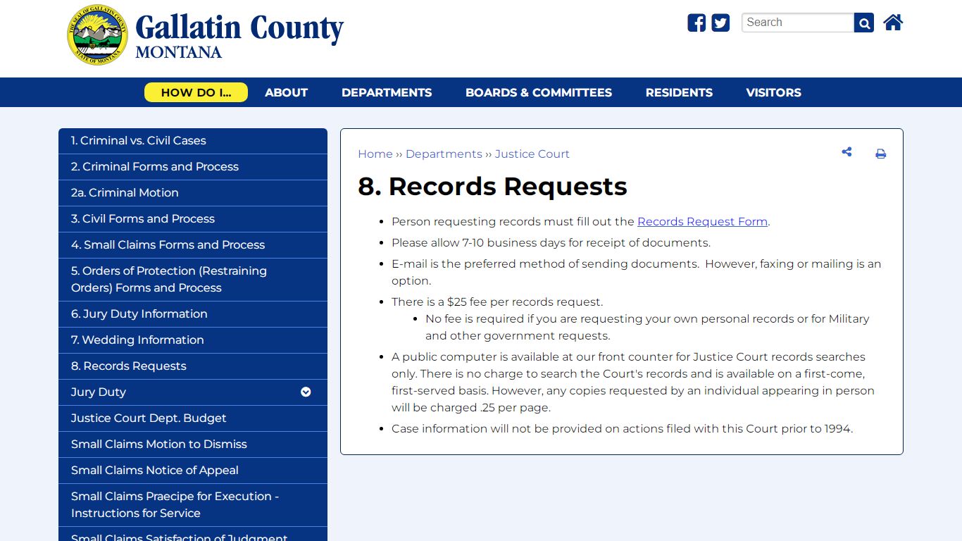 8. Records Requests | Gallatin County, MT